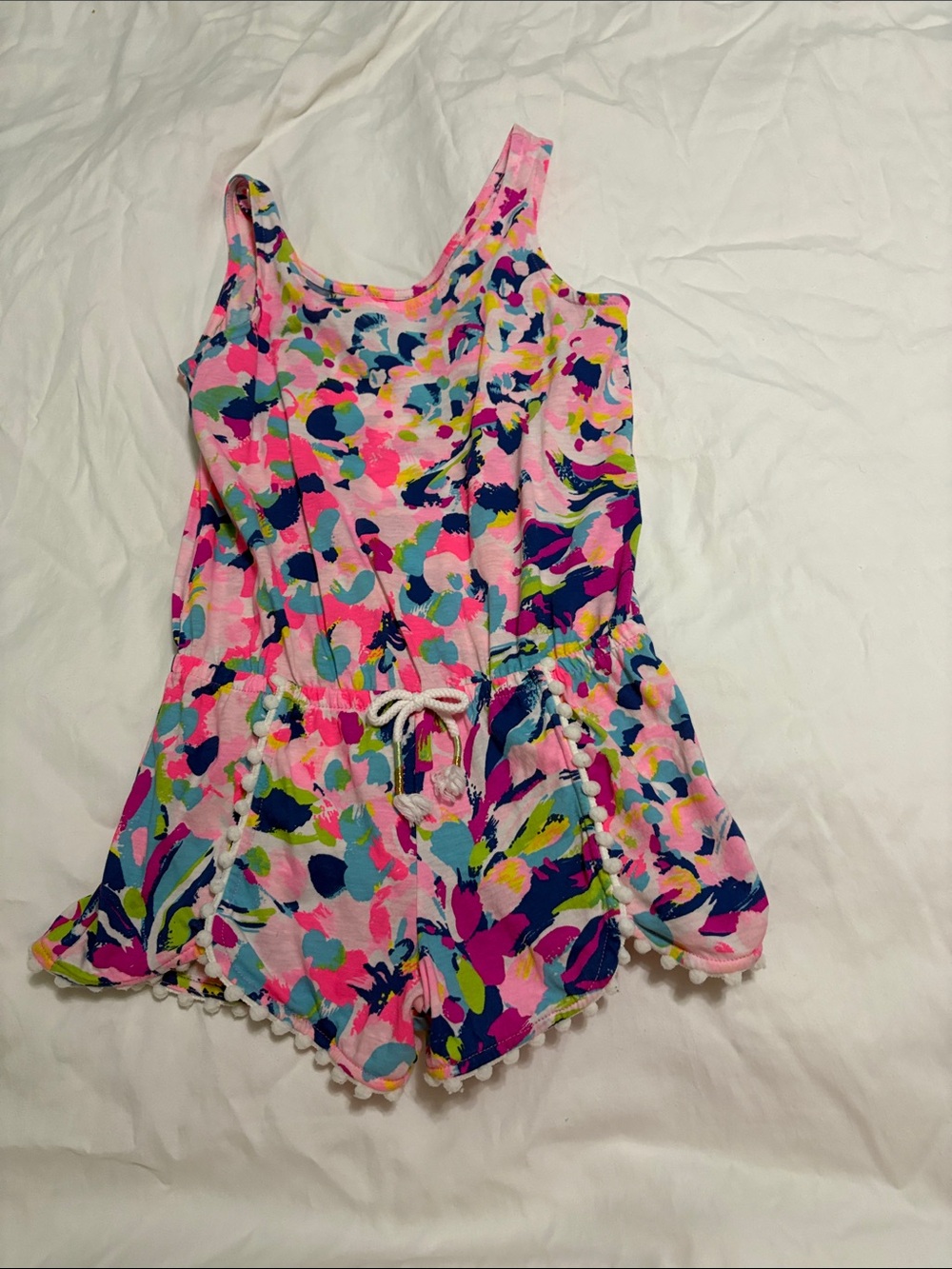 Lilly Pulitzer Girls Pink Multicolor Floral Print Romper